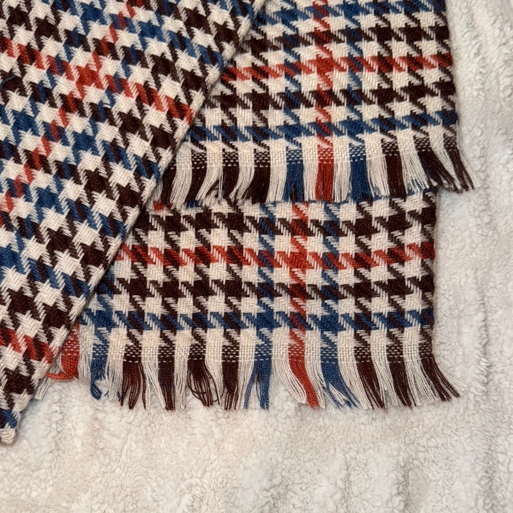 Ann Taylor Houndstooth Scarf in Black, White, and Red - Picture 3 of 4